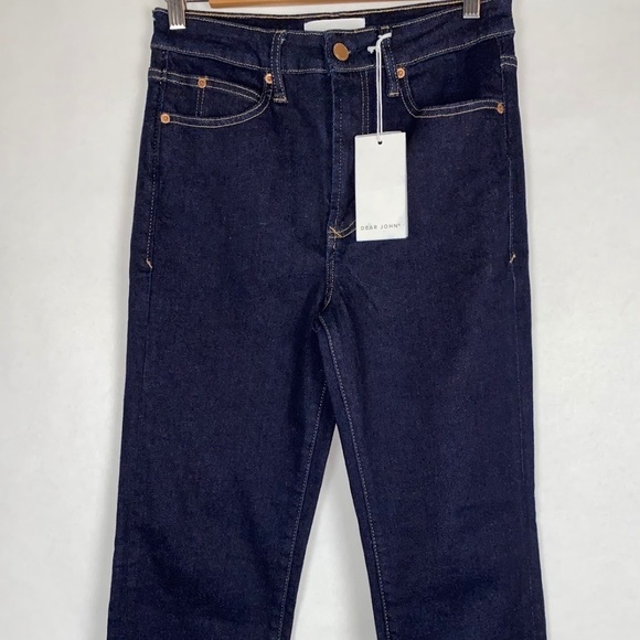 Dear John Straight Leg Super High Rise Cropped Jeans - Picture 1 of 7